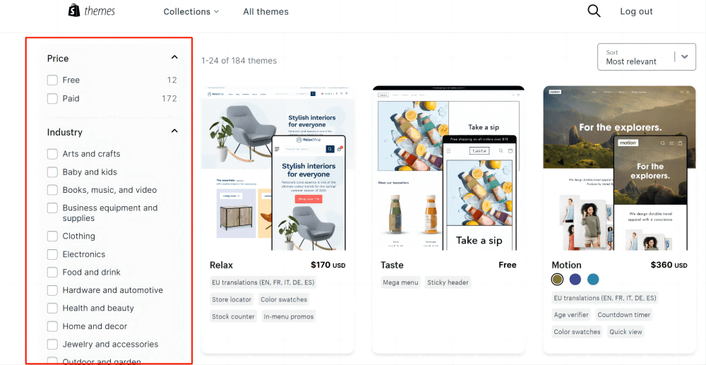 Shopify所有主题
