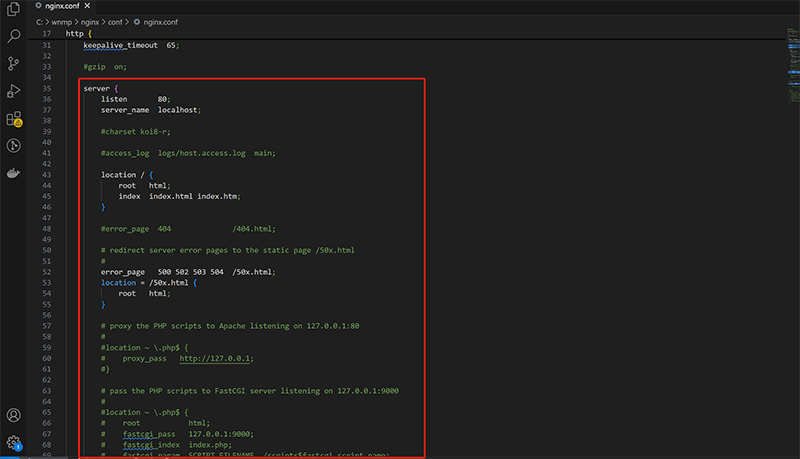配置Nginx的nginx.conf 文件